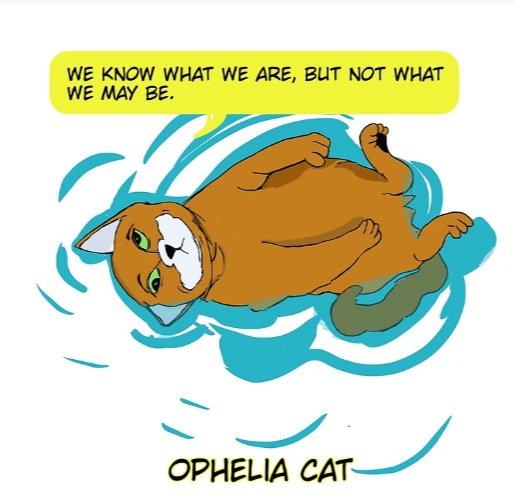 Funny Cat-Lover Gift Romance Literature Shakespeare Art Print