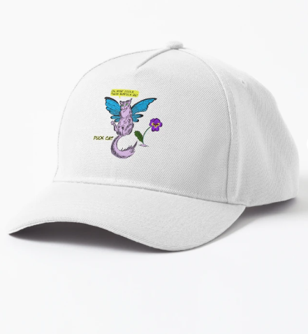 Funny Cat Gift for Readers Vintage Fairies Romance Shakespeare Cap