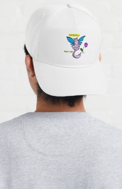 Funny Cat Gift for Readers Vintage Fairies Romance Shakespeare Cap
